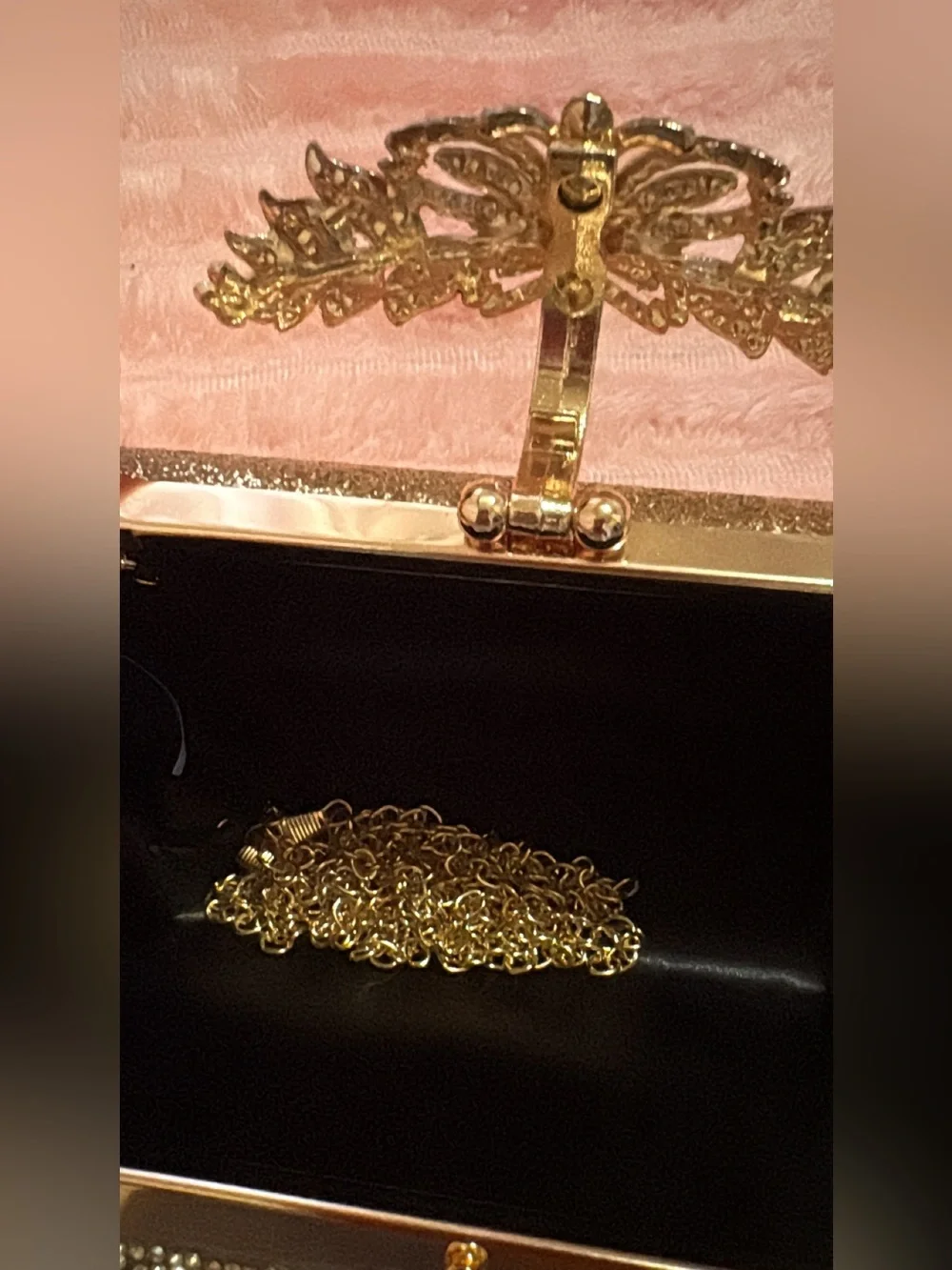 Sparkling Gold Crystal Evening Clutch
